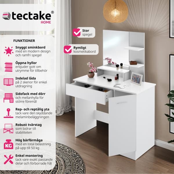 Sminkbord Zoe - vit
