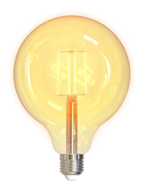 DELTACO SMART HOME LED filament lamp, E27, WiFI 2.4GHz, 5.5W, 470lm, dimmable, 1800K-6500K, 220-240V, white SH-LFE27G125