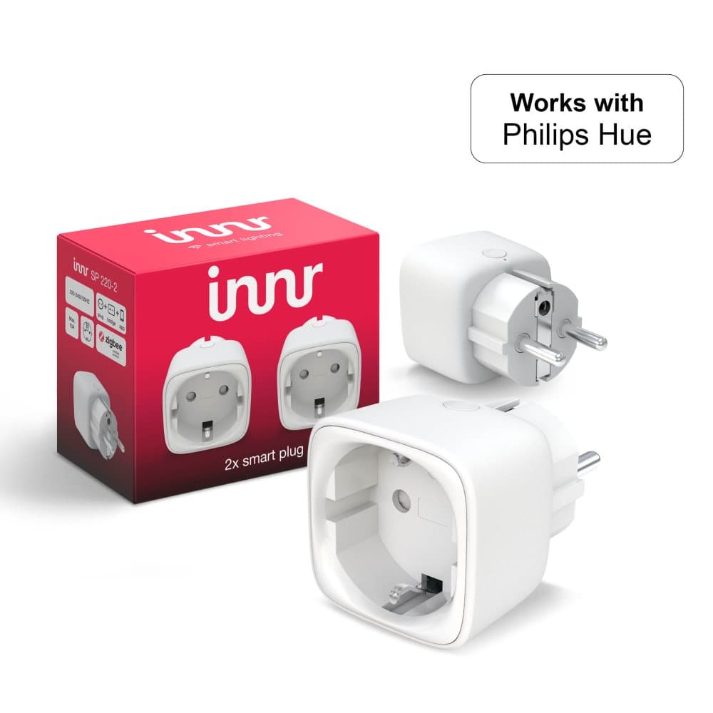 Innr Smart Plug, compatible with Philips Hue, Alexa & Hey Google (nav krävs), 2300W, 2-Pack, SP 220-2