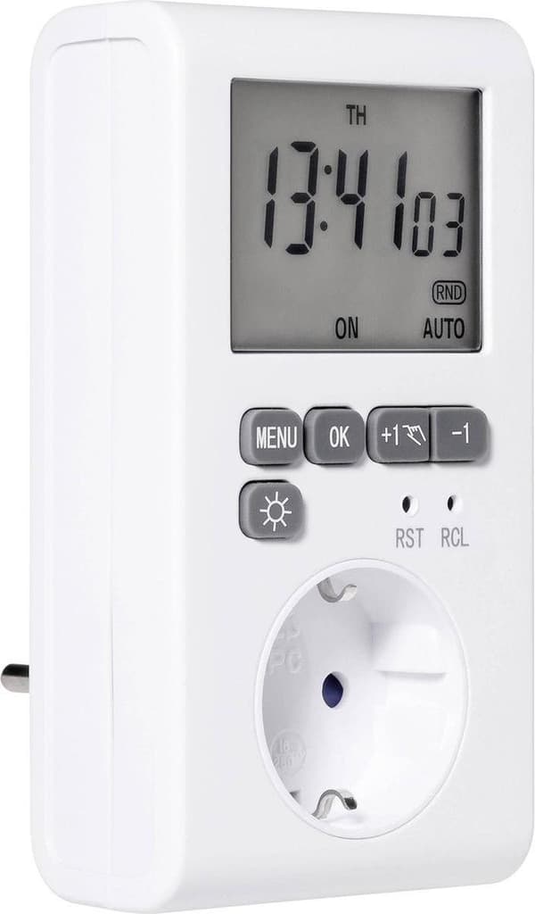 Sygonix Socket Switch Ur Digital Ugeprogram 3680 W IP20 Nedtællingsfunktion, Timerfunktion