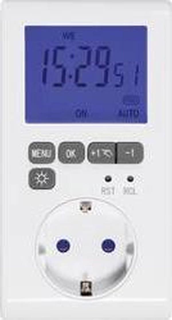 Sygonix Socket Switch Ur Digital Ugeprogram 3680 W IP20 Nedtællingsfunktion, Timerfunktion