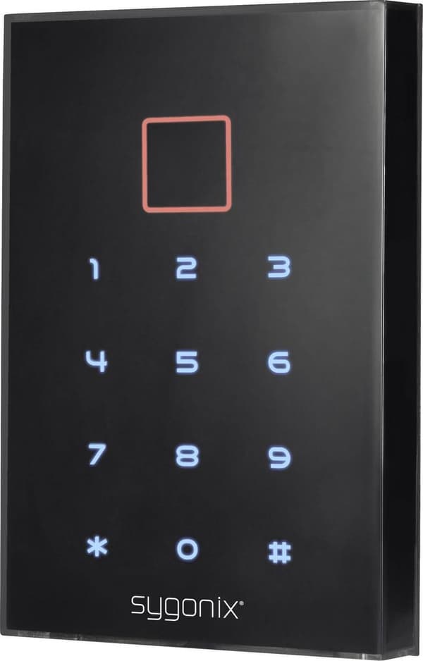 Sygonix SY-3435062 Kodelås Overflademontering 12 V DC IP66 Med baggrundsbelyst tastatur, Med berøringsskærm