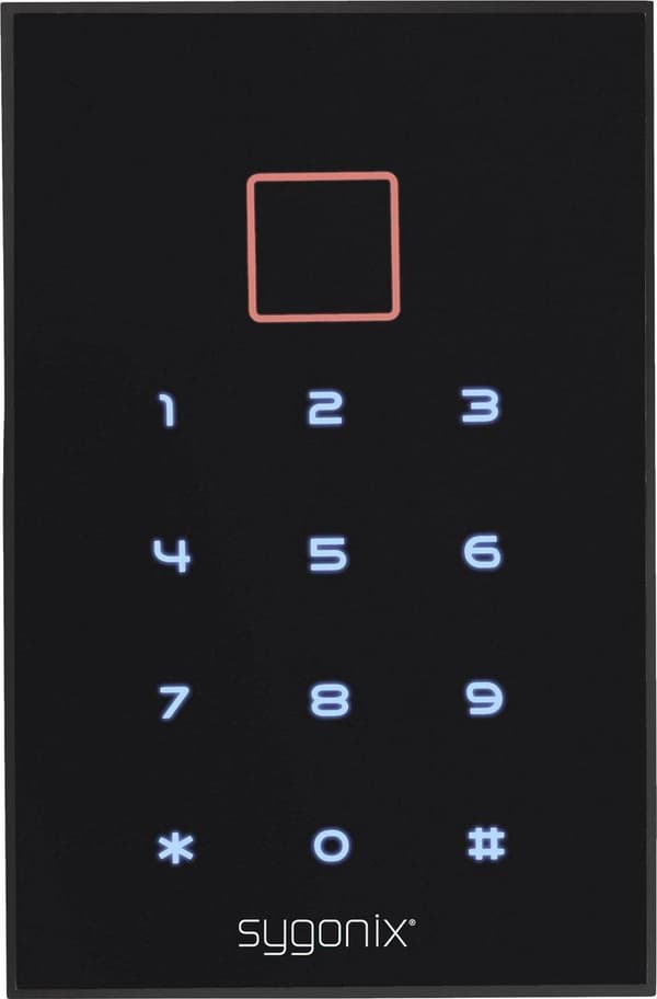 Sygonix SY-3435062 Kodelås Overflademontering 12 V DC IP66 Med baggrundsbelyst tastatur, Med berøringsskærm