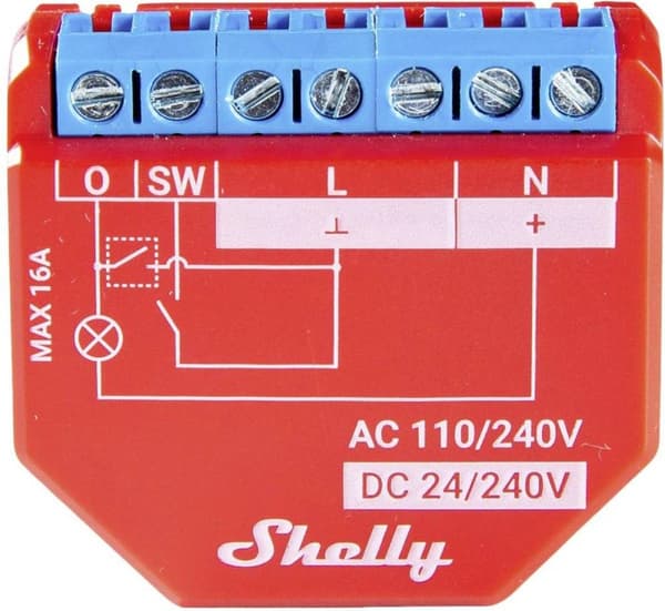 Shelly Plus 1PM WiFi-switch med energimätning