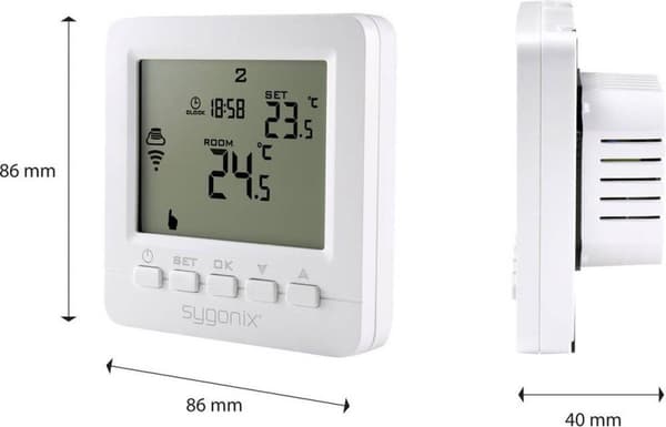 Sygonix Wireless huonetermostaatti Upotettu (seinään) Viikko-ohjelma 5 - 35 °C