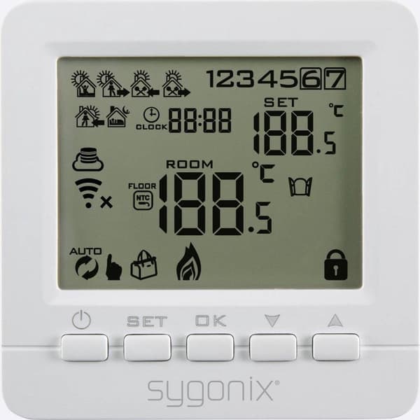 Sygonix Wireless huonetermostaatti Upotettu (seinään) Viikko-ohjelma 5 - 35 °C