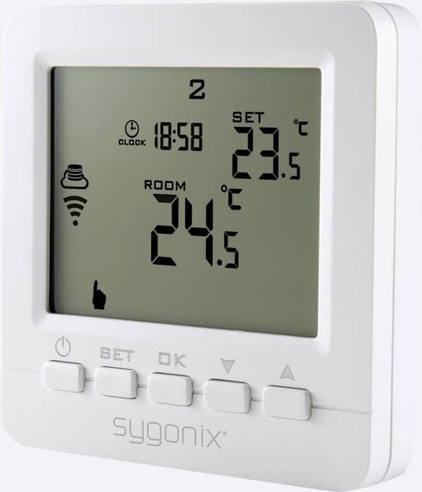 Sygonix Trådlös rumstermostat Infälld (i vägg) Veckoprogram 5 till 35 °C