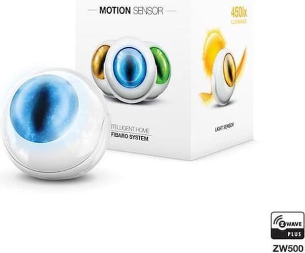 FIBARO-liiketunnistin - 4-in-1-monianturi - Sis. akku - Toimii FIBARO Home Centerin, Homeyn ja muiden Z-Wave-ohjaimien kanssa
