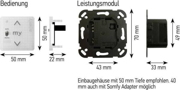 Somfy 1811404 Vægafbryder IP30 868 MHz