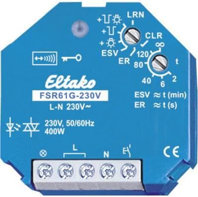 Eltako FSR61G-230V trådlös strömbrytare 1-kanals infälld kopplingskapacitet (max.) 400 W Max räckvidd (i det fria) 30 m (30100029)