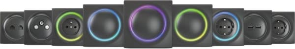 FIBARO Walli Outlet type E - Smart indbygget stik til BE / FR - Antracit - Z-Wave Plus