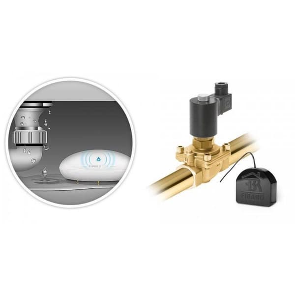 Fibaro Flood Sensor - vesivuotoanturi - langaton - Z-Wave, Z-Wave Plus