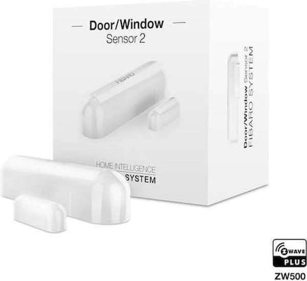 FIBARO Ovi/ikkuna-anturi 2 - Magneettinen kosketusanturi - Valkoinen - Toimii FIBARO Home Centerin, Homey- ja muiden Z-Wave-ohjainten kanssa