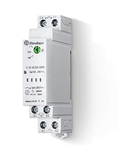 Finder 113182300000PAS skumringsafbryder, 1 NO, 16 A, 110 A, 230 VAC, smal bredde, 17,5 mm