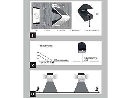 REV Solar LED-perhonen liiketunnistimella 3,2W musta
