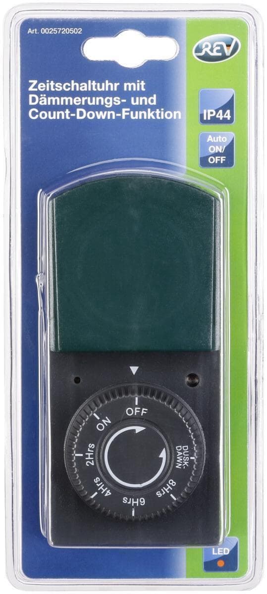 REV timer mekanisk IP44grøn