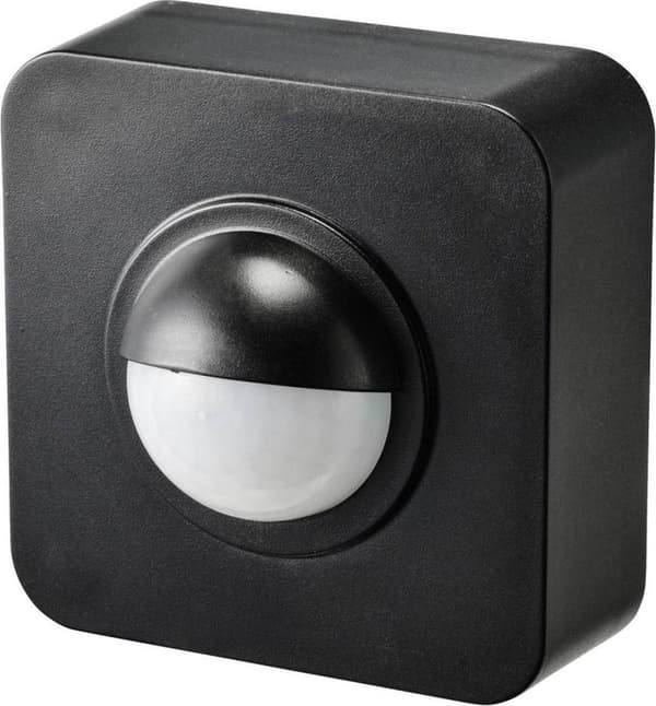 Sygonix SY-5046552 PIR bevægelsesdetektor Overflademonteret 120 ° Sort IP65