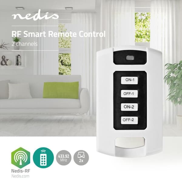 Nedis RFRC220WT RF Smart Remote Control 2 kanavaa