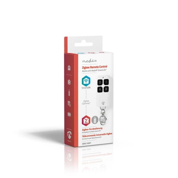 Nedis ZBRC10WT Smart fjärrkontroll Zigbee 4 knappar inklusive batteri vit