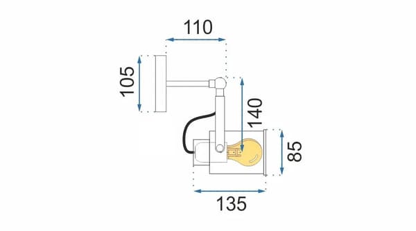 TAKSPOTLIGHT VÄGGLAMPA APP486-1C SVART