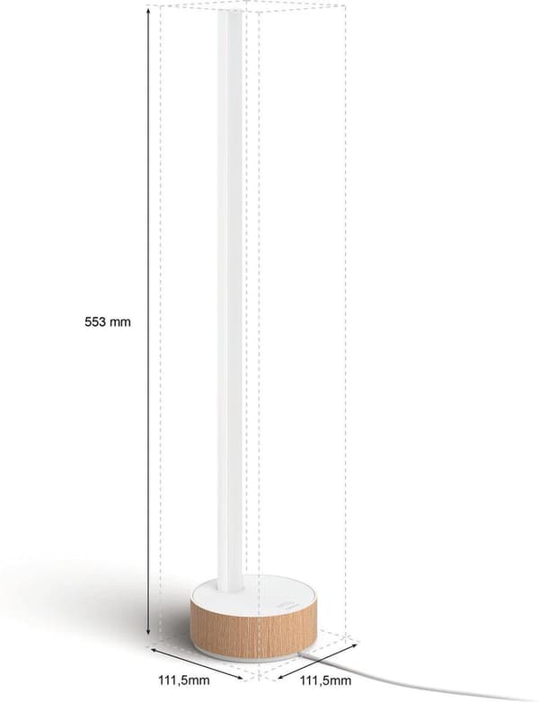 Philips Hue Valkoinen ja värillinen tunnelma Hue Gradient Signe Pöytävalaisin - Älykäs pöytälamppu - Valkoinen - LED - Ei-vaihdettava hehkulamppu (lam