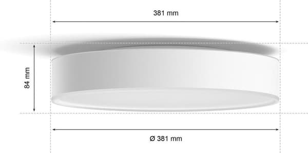 Philips Hue White Ambiance Enrave loftslampe M hvid 2400lm inkl. lysdæmperkontakt (4115931P6)