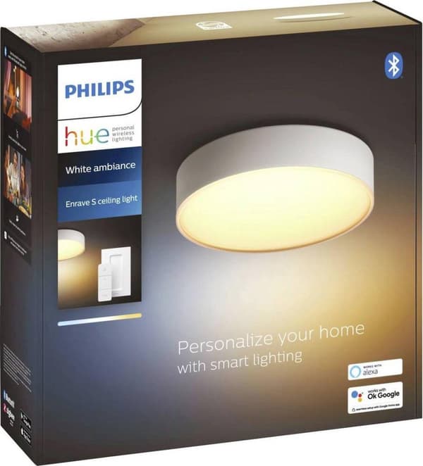 Philips Lighting Hue LED-loftspotlight 4115831P6 Enrave LED indbygget 9,6W varm hvid til kølig hvid (4115831P6)