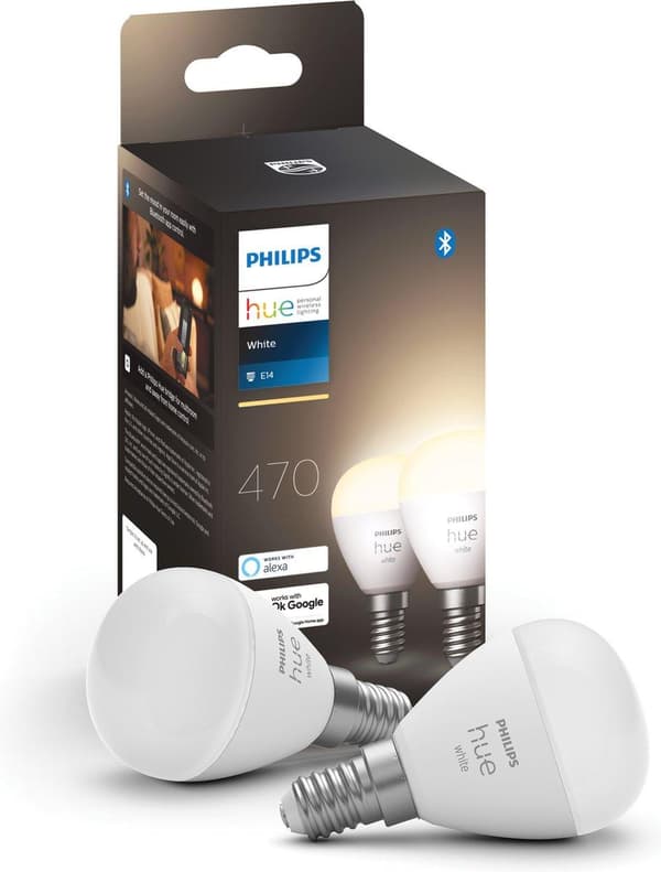 Philips Hue White E14 Luster Twin Pack 2x470lm [energialuokka G] (8719514356788)