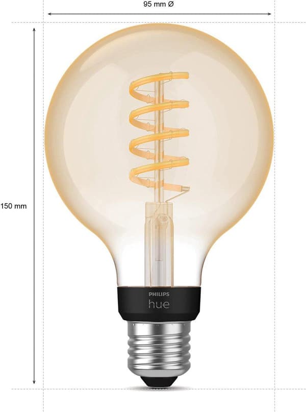 Philips Hue White Ambiance E27 Single Pack Globe G93 Filament 300lm [Energiklasse G] (8719514301498)