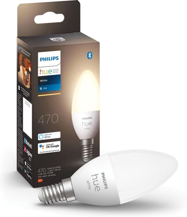 Philips Hue White E14 Single Pack 470lm [Energiklasse F] (8719514320673)