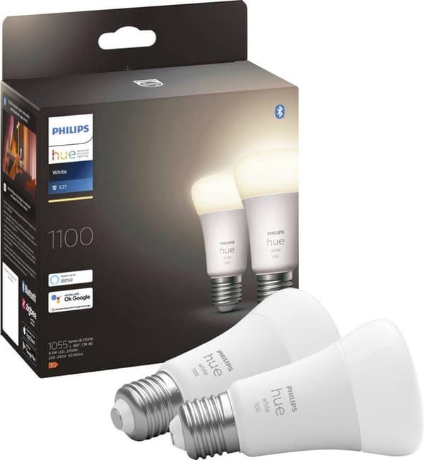Philips Hue White E27 Twin Pack 2x1050lm 75W [Energiklasse F] (8719514289208)