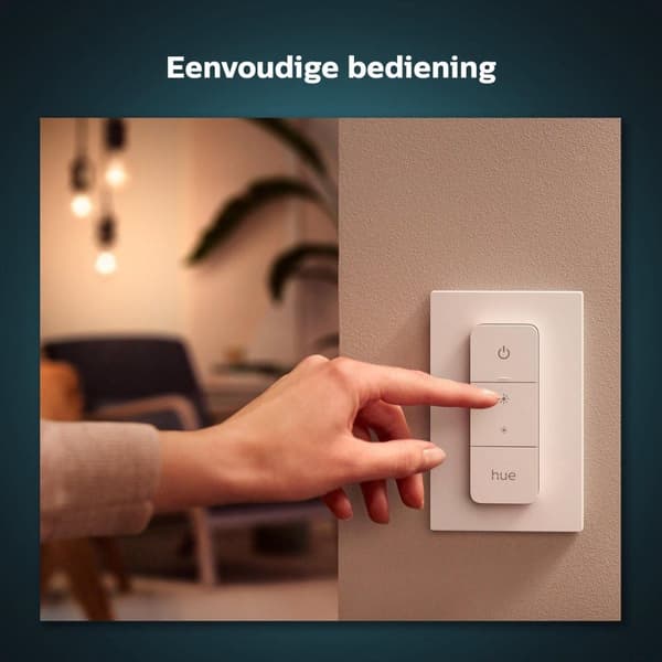 Philips Hue - Uusi himmennyskytkin - Himmenninkytkin - Valon ohjaus ja himmennys kaukosäätimellä - Magneettinen seinäkiinnitys (929002398602)