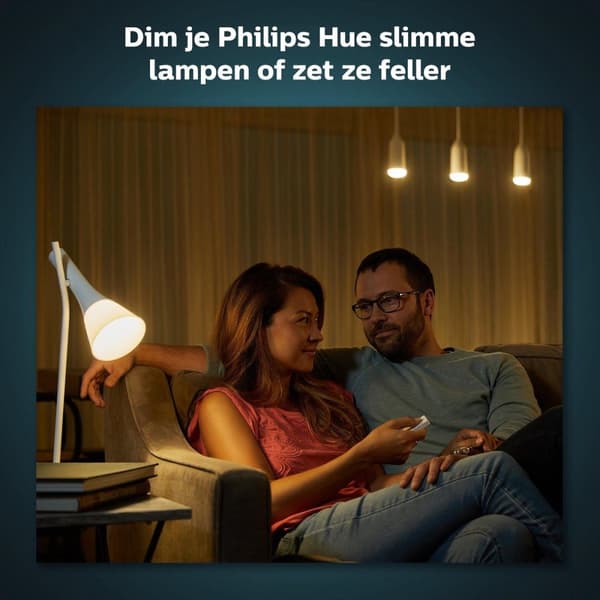 Philips Hue - Uusi himmennyskytkin - Himmenninkytkin - Valon ohjaus ja himmennys kaukosäätimellä - Magneettinen seinäkiinnitys (929002398602)