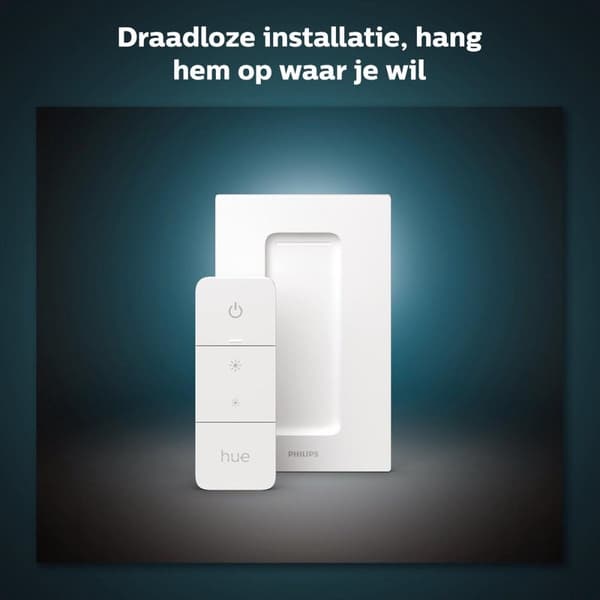 Philips Hue - Uusi himmennyskytkin - Himmenninkytkin - Valon ohjaus ja himmennys kaukosäätimellä - Magneettinen seinäkiinnitys (929002398602)