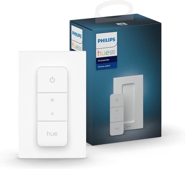 Philips Hue - Uusi himmennyskytkin - Himmenninkytkin - Valon ohjaus ja himmennys kaukosäätimellä - Magneettinen seinäkiinnitys (929002398602) Valkoinen