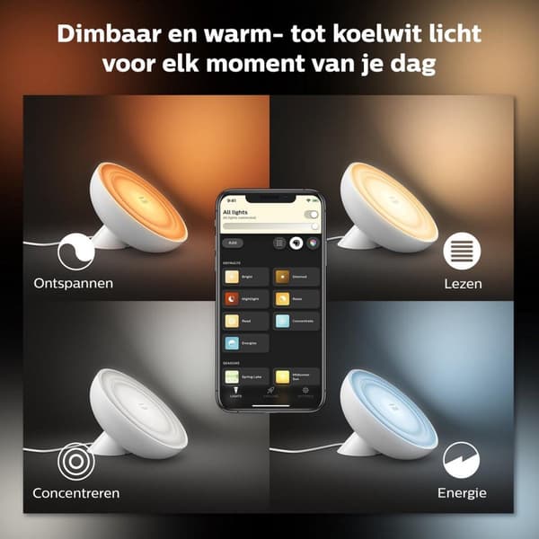Philips Hue White & Col. Amb. Bloom bordslampa vit 500lm Bluetooth (77098300)