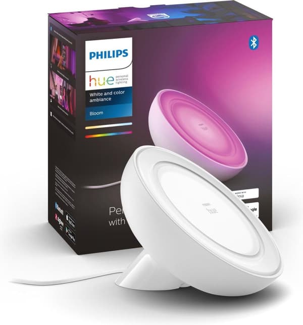 Philips Hue White & Col. Amb. Bloom pöytävalaisin valkoinen 500lm Bluetooth (77098300)
