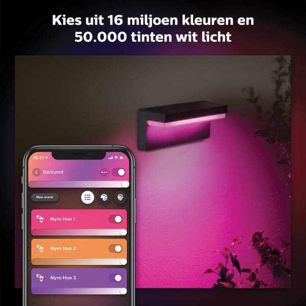 Philips Hue Nyro væglampe 1000lm, sort, WACA (1745630P7)