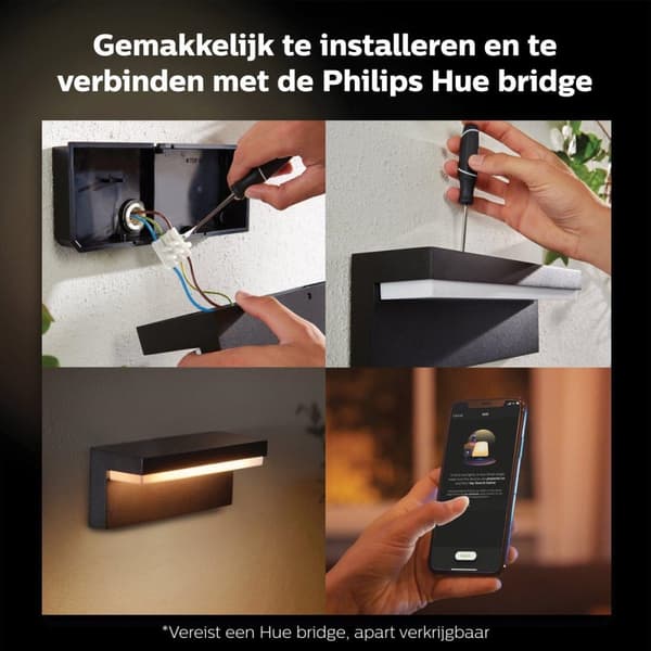 Philips Hue Nyro væglampe 1000lm, sort, WACA (1745630P7)