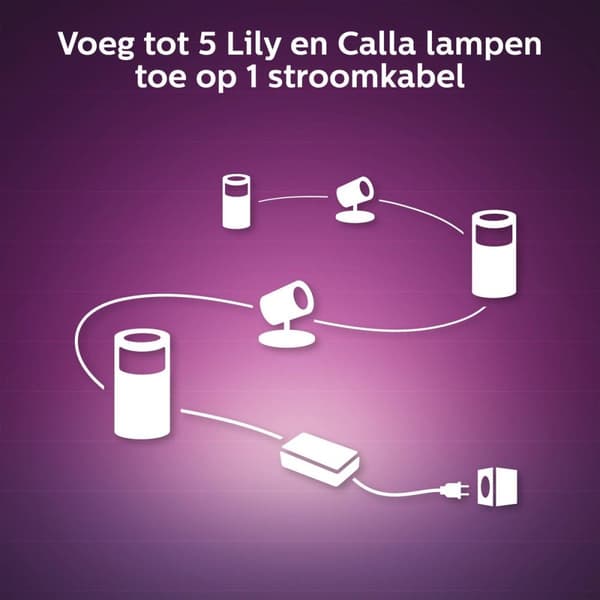 Philips Hue White and Colour Ambiance LED havespotlight Lily 1 forlængelse, dæmpbar, op til 16 millioner farver, kontrollerbar via app, kompatibel med