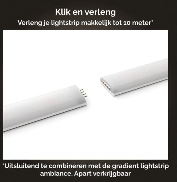 Philips Hue Gradient Ambience Lightstrip Extension, 1 m [Energiklasse G] (871951433998900)