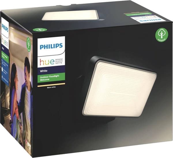 Philips Hue Outdoor Welcome Floodlight Schijnwerper - zachtwit light - Sort - 15W - IP44