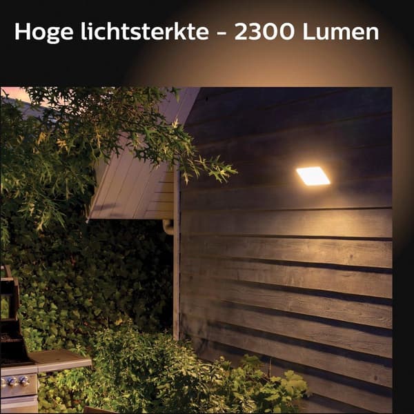 Philips Hue Outdoor Welcome Floodlight Schijnwerper - zachtwit light - Sort - 15W - IP44