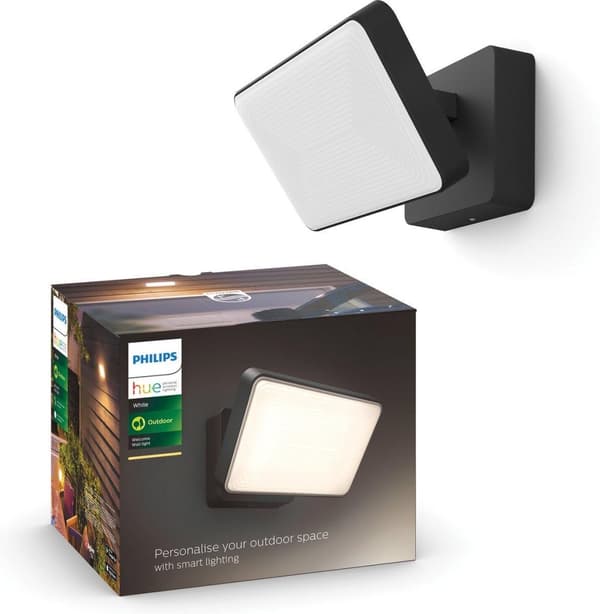 Philips Hue Outdoor Welcome Floodlight Schijnwerper - zachtwit light - Sort - 15W - IP44