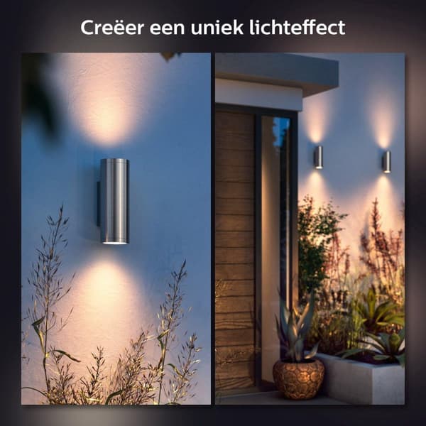 Philips Hue Appear vägglampa - vit och gefärgad ljus - roestfri stål