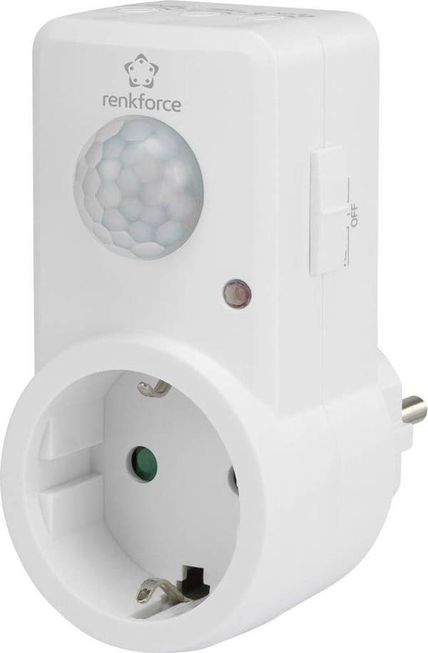 Renkforce 1588385 PIR-liiketunnistin Välipistoke 120 ° Valkoinen IP20