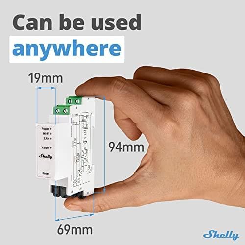 Shelly PRO 3EM - WLAN elmätare - 3x 120A - inkl. 3 terminaler -BT - mätfunktion (SHELLY_PRO_3EM)