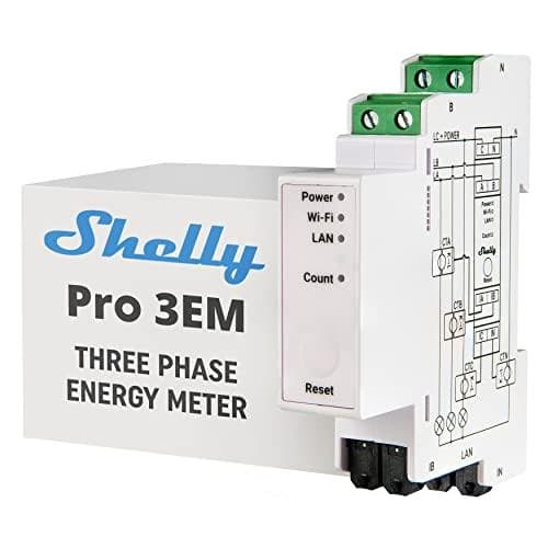 Shelly PRO 3EM - WLAN elmätare - 3x 120A - inkl. 3 terminaler -BT - mätfunktion (SHELLY_PRO_3EM)
