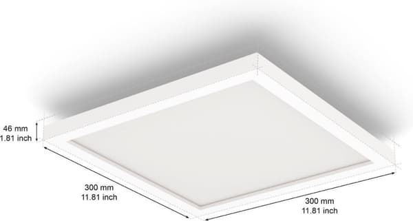Philips Hue White and Color ambiance Hue Surimu Square panellys - Smart loftbelysning - Hvid - Bluetooth - LED - Ikke-udskiftelige pære(r) - Hvid (929