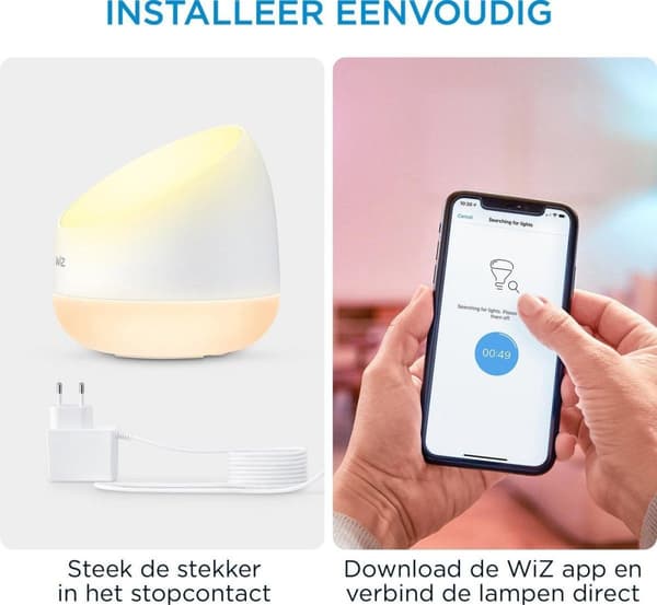 WiZ SQUIRE bærbar bordlampe, der kan indstilles hvid og farve hvid (929002690301)